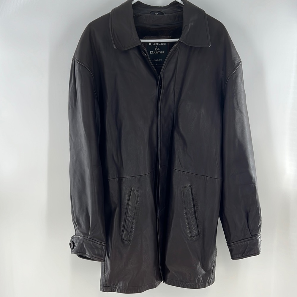 Knoles & Carter-Men’s Dark Brown Leather Coat